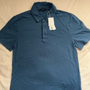 Vince men polo shirt with button half-placket, size M